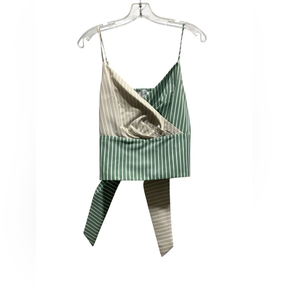 NWOT Mare Mare x Anthropologie Beige, Green Striped Tie Wrap Tank‎ Top sz xs